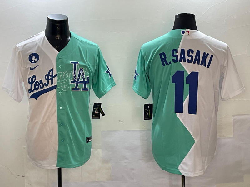 Men Los Angeles Dodgers #11 R Sasaki white 2025 MLB nike jersey style 21